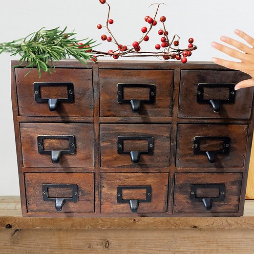 Very Rustic Apothecary Box: Wooden Cabinet Storage Dark Brown - Etsy