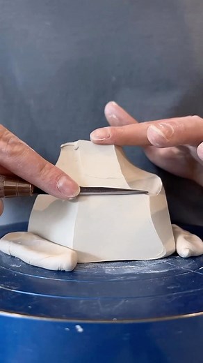 How to facet a porcelain teabowl using a carving bow and fettling knife ❤️ ••• Follow @alex.olson.arts for more! | The Ceramic School