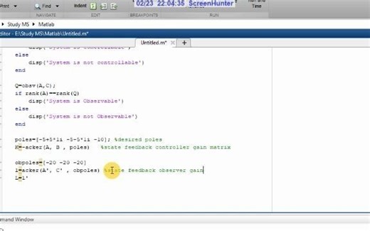 Matlab simulink 中的观测器设计