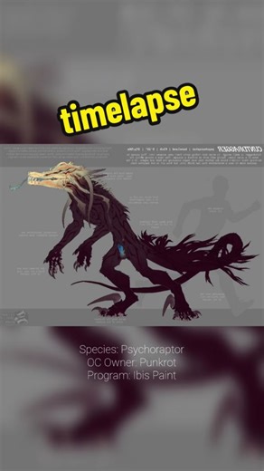 Zee on Instagram: "WARNING for alien junk. This character belongs to spiralofvertigo/punkrot. #psychoraptor #openspecies #monsterart #fantasyart #ibispaint #originalspecies #raptordog"