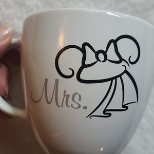 Disney Parks Mrs Bride Wife Wedding Bridal Minnie Mouse Ears Mug