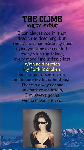 Miley Cyrus - The Climb (Lyrics) #shorts
