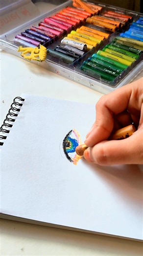 Eye Drawing using Oil pastel 💕#shorts #art #drawing #shortsfeed