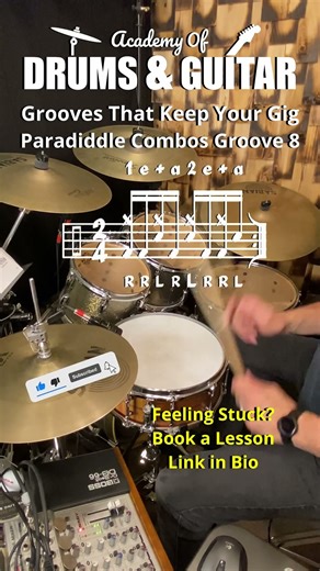 Grooves That Keep Your Gig - Paradiddle Combos Groove 8 #drums #drummer #drumming #drumgroove
