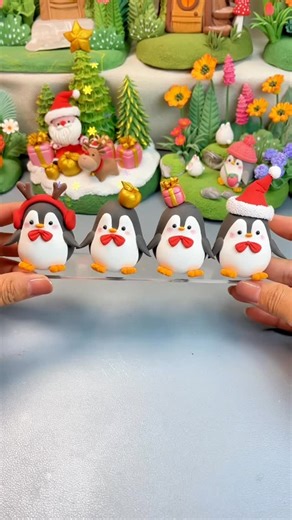 The ClayWhisperer on Instagram: "🐧🎄 Dress-up time! Let’s get fancy with little penguins to greet Christmas! . #christmas #christmasgiftideas #christmasseason #diy #penguin #handmade #handcrafted #clay #craft #creation #decoration #clayartwork #artist #art #diycraft #claycandy #candy #magic #diymagic #cute #cutecrafts #sweet #sweetcreation #beautiful #craftlove #mini #miniature #miniart #girlfriend #gifts"