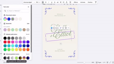 Romantic Vintage Wedding Program Template: Folded Order of Service Booklet, Ceremony Timeline (Canva Editable, Digital Download)