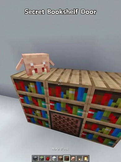 Minecraft Secret Bookshelf Door 🤫📚 | Hidden Base Tutorial! #shorts #viral