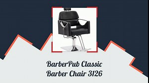BarberPub Classic Recliner Leathern Barber Chair Heavy Duty Hair Spa Salon Styling Beauty Equipment 3126 (Black)