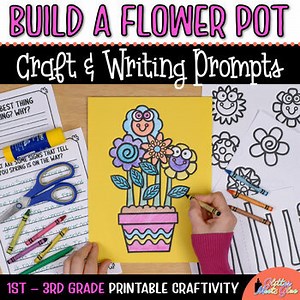 Flower Pot Craft, No Prep Writing Activity, & Template for After Spring Break