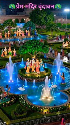 🌈✨ Prem Mandir Vrindavan Night View | प्रेम मंदिर वृंदावन का अद्भुत रात्रि दर्शन 🌙🙏 #PremMandir