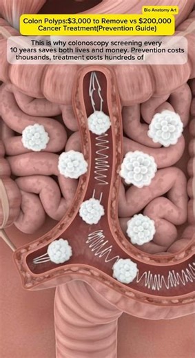 Colon Polyps: $3,000 to Remove vs $200,000 Cancer Treatment (PreventiGuide)|BioAnatomy Art|GutHealth