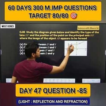 Day 47 | MCQ–85 | Light – Reflection and Refraction | 60 Days – 300 Questions