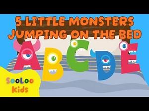 5 Little Monsters Jumping on the Bed | Counting Numbers Song for Kids | SooLoo Kids