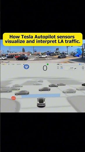 How Tesla Autopilot sensors visualize and interpret LA traffic.#tech #robot #tesla #ai