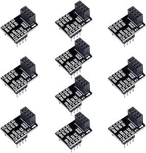 ESP8266 ESP-01 Adapter ESP01 Breakout Board for ESP01S Wireless Serial WiFi Transceiver Network Module, Combo 10.