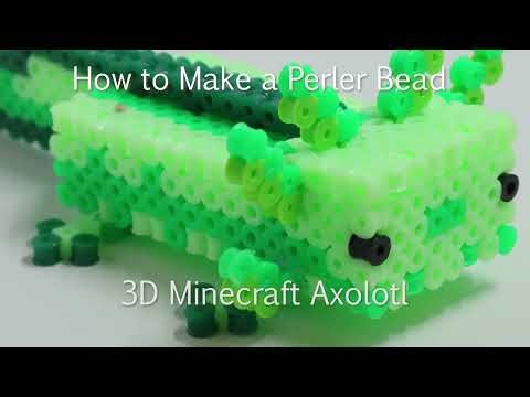 3D Perler Bead Tutorial | Minecraft Axolotl (No Voice-over)