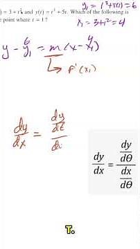 AP Calc BC Multiple Choice: Parametric Tangent Line ⚡️ #maths #exam #apcalculus #calculus