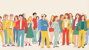 Illustration of a Diverse Group of People Standing | Premium Stock Video Footage