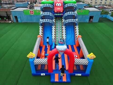 car themed giant inflatable slide 8 meters height