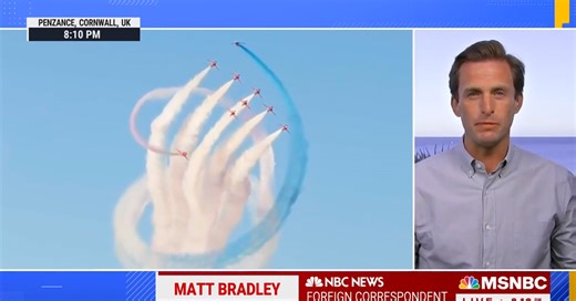 Watch MSNBC Trying To Do News Report As UK’s Red Arrows Do Stunning Aerial Acrobatic Display in G7 F ...