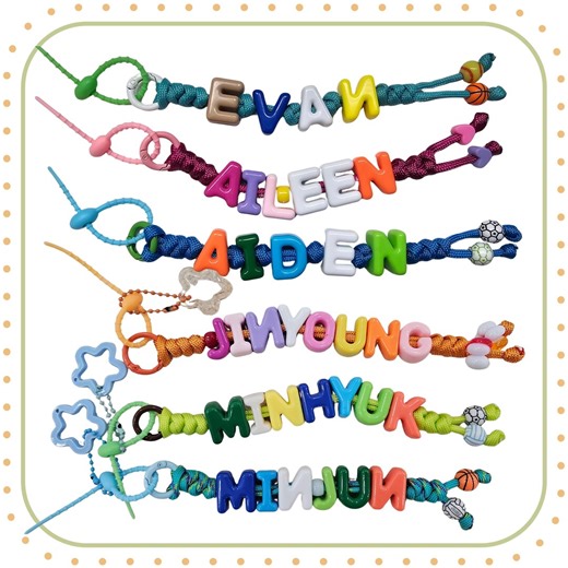 Personalized Name Keychain - Alphabet Bead Name Charm - Etsy