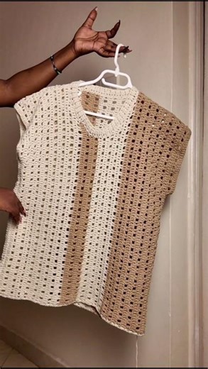 Crochet Colour Block Mesh Vest