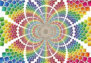 Jigsaw Puzzles for Adults 1000 Pieces and Up Cardboard Artist Puzzle 27 x 19 Inches for Home Deco (Rainbow Swirl)