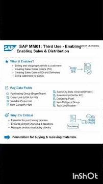 SAP MM01 - Uses and tips