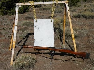 600 Yards Iron Sight Mosin Nagant! See bullet in flight!!!