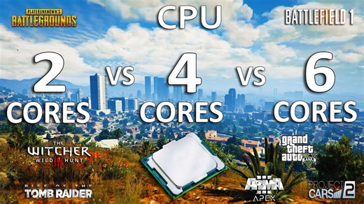 2 cores vs 4 cores vs 6 cores CPU test in 7 games