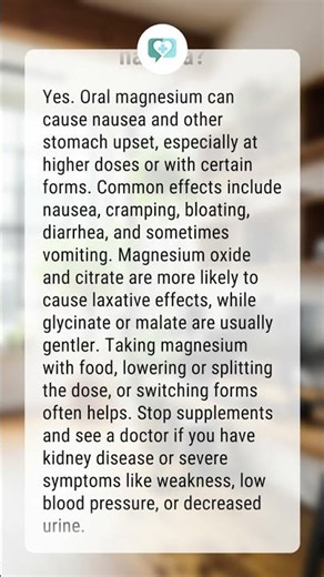 Can magnesium cause nausea?