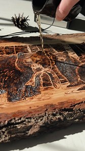 125K views · 1.7K reactions | Oiling my textured pyrography art...