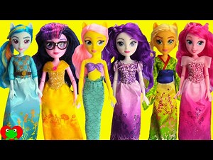 My Little Pony Equestria Girls Wear Disney Princess Costumes - Videos For Kids