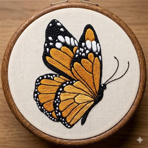 Monarch Butterfly Hand Embroidery Pattern, Butterfly Embroidery PDF Instant Download - Etsy