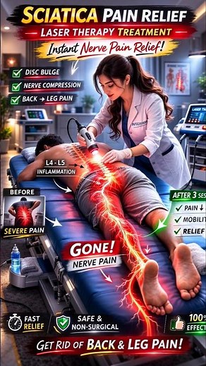 Laser Therapy forDiscBulge L4-L5 Sciatic Nerve Pain Relief Fast#sciaticapainrelief #physiotherapist