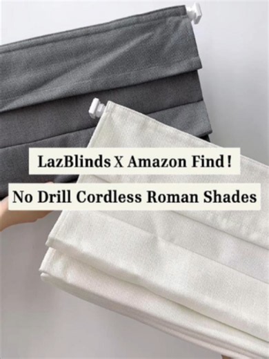 Amazon Find LazBlinds! 🩶🤍 No Drill Roman Shades. With quick no-drill installation, it’s ideal for renters and homeowners, leaving no marks and causing no damage to walls. Click the link in bio🔗 to learn more. #homedecor #interiordesign #homestyling #InteriorInspo #NoDrillBlinds #HomeUpgrade #homediy #windowtreatments #amazonhomefinds #bedroomdesign #blinds #nodrill #moderndecor #livingroomstyle