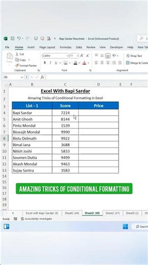 Unlock the power of Conditional Formatting in Excel! 🎯✨ Make your data speak visually in seconds! 🔥