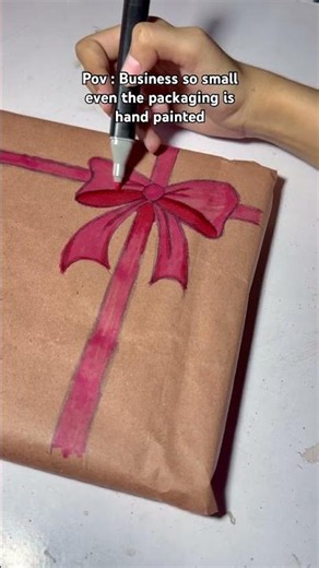 Pov: Business so small even the packaging is hand painted | #art #handmade #drawing #packing