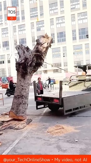 TREE loading gone wrong 🌳🚚⚠️ #shorts #skills #crafts #danger #satisfying