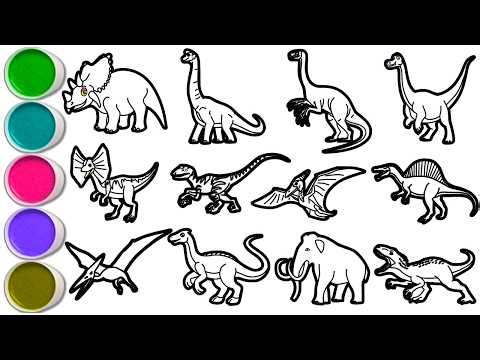 Draw 12 Amazing Dinosaurs & Prehistoric Creatures Step by Step! Triceratops, Apatosaurus, T Rex