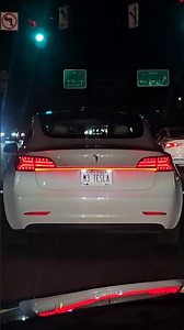 Tesla Model 3 Aftermarket full-width LED Taillights at Night #automobile