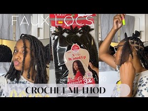 Individual Crochet Faux Locs with Braided Base Wrapping Method on 4C Natural Hair