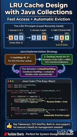 How to Design LRU Cache in Java 🔥 Using Collections (Interview Question)