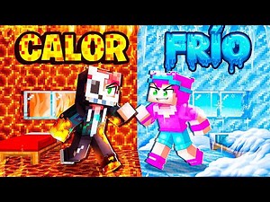CALOR vs FRIO Reto de Construcción en Minecraft 🔥❄️