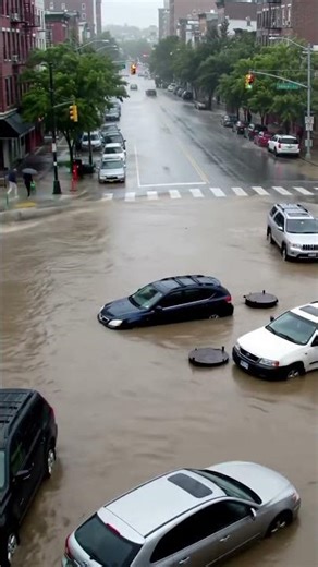 Sewer Explosion Launches Car During Flash Flood #disaster