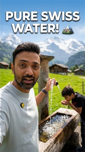 Switzerland 🇨🇭 મા પાણી નું પરબ જોવા મળ્યું. Mountain Village Tour #gujarativlog #shorts