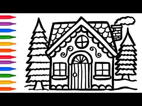 How to Draw a 3D Christmas House 🎄 Step by Step for Beginners ❄️