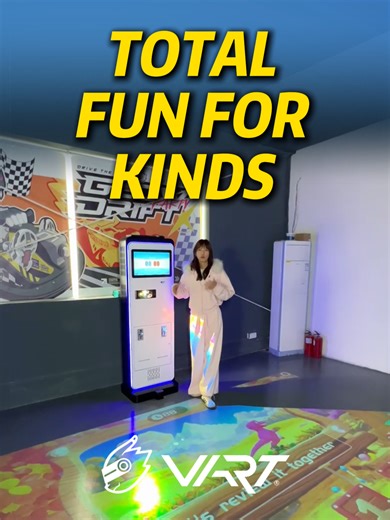 This projection game machine is total fun for kids!#overseas #KidsInteractiveDevice #UnattendedProfitTool #FamilyEntertainment #vrthemepark #GroundProjectionGame #TouchScreenInteractive #dualplayergames #gocart #GLOWDRIFT