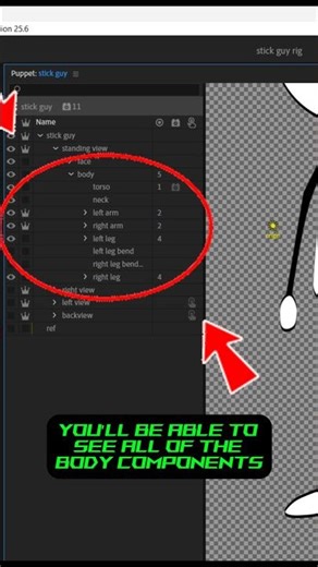 How to do basic rigging in Character Animator (part 2) #youtubeshorts #ytshorts #shorts #howto