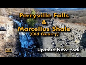 Marcellus Shale Formation/Quarry and Perryville Falls, 4K Drone